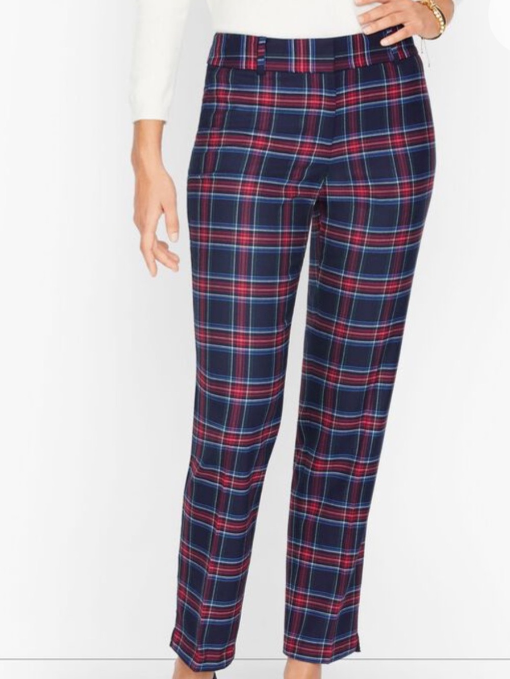 Talbots Hampshire ankle pants merry tartan plaid 10p